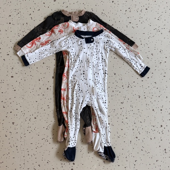 👶🏽 BURT’S BEES BABY - SNUG FIT ONE-PIECE FOOTED NON-SLIP SLEEPER SET (3) 24 mo. - Picture 1 of 8